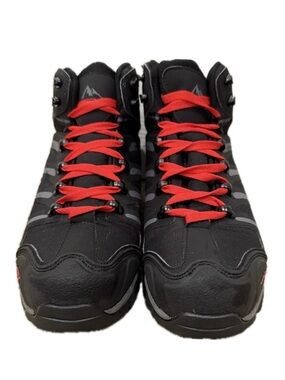 👢🏔️ NORTIV 8 Softshell Hiking Boots | Black/Gray | Red Laces | Men’s 8 EU 41 UK7